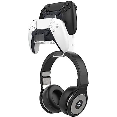 MoKo Supporto per Cuffie, Porta Cuffie da Parete, Supporto per Cuffie Compatibile con PS3, PS4, PS5, PC, STEAM, Switch/Switch 2, Supporto Cuffie Universale, Supporto per Controller, Trasparente MoKo Supporto per Cuffie, Porta Cuffie da Parete, Supporto per Cuffie Compatibile con PS3, PS4, PS5, PC, STEAM, Switch/Switch 2, Supporto Cuffie Universale, Supporto per Controller, Trasparente