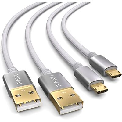 PAXO 2x cavo di ricarica per controller PS4, cavo da 4 m per controller Playstation 4, Sony PS4, PS4 Slim, Microsoft Xbox One, cavo di ricarica micro USB, bianco PAXO 2x cavo di ricarica per controller PS4, cavo da 4 m per controller Playstation 4, Sony PS4, PS4 Slim, Microsoft Xbox One, cavo di ricarica micro USB, bianco