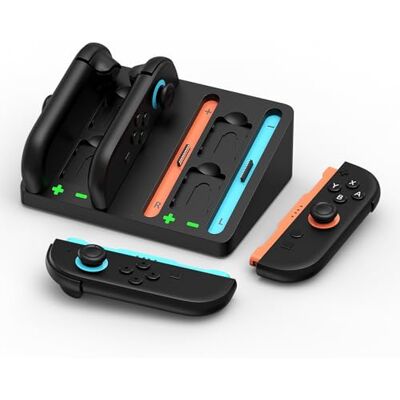 MMOBIEL Base di Ricarica per Nintendo Switch 2 di – Stazione Compatta per 4 Joy-Con Controller (2 Set) con Indicatori LED, 4 Slot Giochi – Dock Ricarica e Organizzatore per NS2 Accessori MMOBIEL Base di Ricarica per Nintendo Switch 2 di – Stazione Compatta per 4 Joy-Con Controller (2 Set) con Indicatori LED, 4 Slot Giochi – Dock Ricarica e Organizzatore per NS2 Accessori