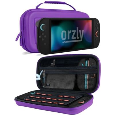 Orzly Custodia per Nintendo Switch 2, custodia protettiva da viaggio con pad per lo schermo, schede di gioco e slot MicroSD con tasche per gli accessori della console Orzly Custodia per Nintendo Switch 2, custodia protettiva da viaggio con pad per lo schermo, schede di gioco e slot MicroSD con tasche per gli accessori della console