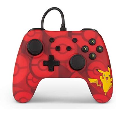 PowerA Controller cablato per Nintendo Switch, design a tema Pokémon con il personaggio Pikachu PowerA Controller cablato per Nintendo Switch, design a tema Pokémon con il personaggio Pikachu