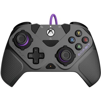 Turtle Beach Victrix Gambit Prime Controlller da tornei con cavo per Xbox Series X e S, Xbox One e PC. Con licenza ufficiale Xbox con levette intercambiabili, Clutch Triggers e pulsanti rimappabili. Turtle Beach Victrix Gambit Prime Controlller da tornei con cavo per Xbox Series X e S, Xbox One e PC. Con licenza ufficiale Xbox con levette intercambiabili, Clutch Triggers e pulsanti rimappabili.