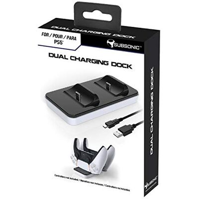 SUBSONIC Stazione di ricarica bianca per 2 controller PS5 Dual Sense (Doppia stazione di ricarica Playstation 5) SUBSONIC Stazione di ricarica bianca per 2 controller PS5 Dual Sense (Doppia stazione di ricarica Playstation 5)
