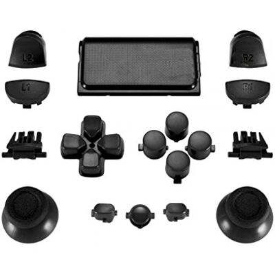 Sintech Set di pulsanti completo per PS4 Controller JDM-030, Alle Farben:nero Sintech Set di pulsanti completo per PS4 Controller JDM-030, Alle Farben:nero