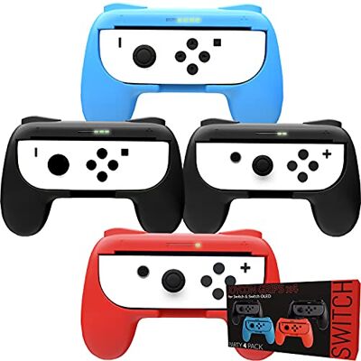 Orzly Switch Controller Grip (Confezione 4x Grip per Controllers JoyCon Nintendo Switch, adatto multi giocatore videogiocci, como Super Smash Bros Switch) Quattro Grip (2x Nere, 1x Rossa, 1x Azzurra) Orzly Switch Controller Grip (Confezione 4x Grip per Controllers JoyCon Nintendo Switch, adatto multi giocatore videogiocci, como Super Smash Bros Switch) Quattro Grip (2x Nere, 1x Rossa, 1x Azzurra)