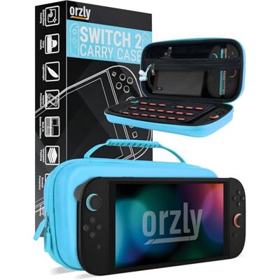 Orzly Custodia per Nintendo Switch 2, custodia protettiva da viaggio con pad per lo schermo, schede di gioco e slot MicroSD con tasche per gli accessori della console Orzly Custodia per Nintendo Switch 2, custodia protettiva da viaggio con pad per lo schermo, schede di gioco e slot MicroSD con tasche per gli accessori della console