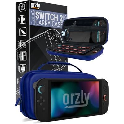 Orzly Custodia per Nintendo Switch 2, custodia protettiva da viaggio con pad per lo schermo, schede di gioco e slot MicroSD con tasche per gli accessori della console Orzly Custodia per Nintendo Switch 2, custodia protettiva da viaggio con pad per lo schermo, schede di gioco e slot MicroSD con tasche per gli accessori della console