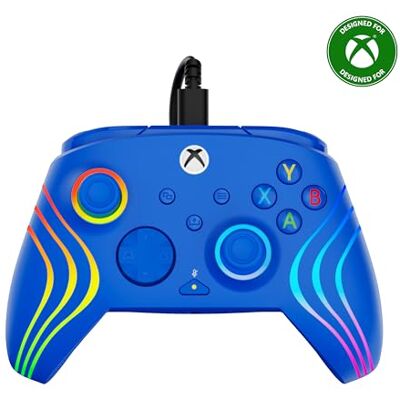 Turtle Beach Afterglow Wave Blu Controller Gamepad RGB cablato Con licenza per Xbox Series XS, Xbox One e Windows Pulsanti programmabili, grilletti effetto Hall, controlli audio Turtle Beach Afterglow Wave Blu Controller Gamepad RGB cablato Con licenza per Xbox Series XS, Xbox One e Windows Pulsanti programmabili, grilletti effetto Hall, controlli audio