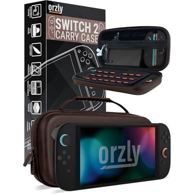 Orzly Custodia per Nintendo Switch 2, custodia protettiva da viaggio con pad per lo schermo, schede di gioco e slot MicroSD con tasche per gli accessori della console Orzly Custodia per Nintendo Switch 2, custodia protettiva da viaggio con pad per lo schermo, schede di gioco e slot MicroSD con tasche per gli accessori della console