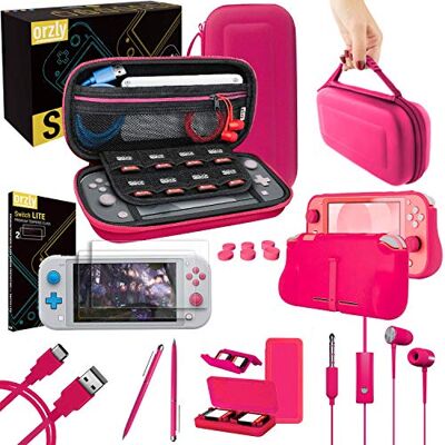 Orzly Kit Accessori per Nintendo Switch Lite Include: Custodia e Pellicola Protettiva Switch Lite, Grip Case Cover, Cavo USB, Cuffie, e altri accessori Switch Lite (Rosa) Orzly Kit Accessori per Nintendo Switch Lite Include: Custodia e Pellicola Protettiva Switch Lite, Grip Case Cover, Cavo USB, Cuffie, e altri accessori Switch Lite (Rosa)