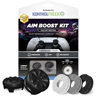 KontrolFreek Kit Aim Boost per controller Playstation 5 (PS5) e Playstation 4 (PS4), include levette e anelli di precisione, Black Galaxy Edition KontrolFreek Kit Aim Boost per controller Playstation 5 (PS5) e Playstation 4 (PS4), include levette e anelli di precisione, Black Galaxy Edition