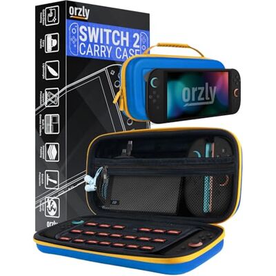 Orzly Custodia per Nintendo Switch 2, custodia protettiva da viaggio con pad per lo schermo, schede di gioco e slot MicroSD con tasche per gli accessori della console Orzly Custodia per Nintendo Switch 2, custodia protettiva da viaggio con pad per lo schermo, schede di gioco e slot MicroSD con tasche per gli accessori della console