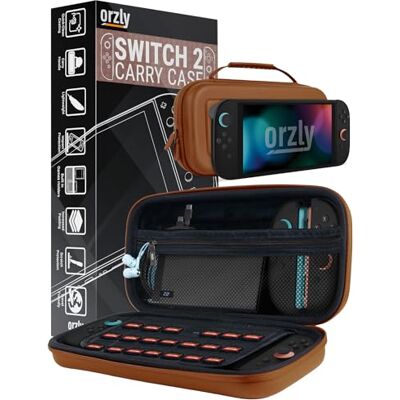 Orzly Custodia per Nintendo Switch 2, custodia protettiva da viaggio con pad per lo schermo, schede di gioco e slot MicroSD con tasche per gli accessori della console Orzly Custodia per Nintendo Switch 2, custodia protettiva da viaggio con pad per lo schermo, schede di gioco e slot MicroSD con tasche per gli accessori della console