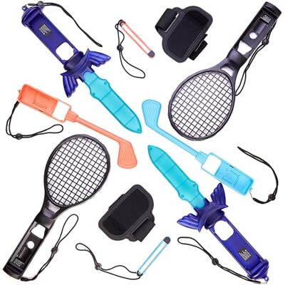 Numskull Official Switch 2 Mega Sports Pack – Set di accessori Joy-Con 10 in 1 – Mazze da golf, racchette da tennis, spade, cinturini da polso e fasce da braccio Numskull Official Switch 2 Mega Sports Pack – Set di accessori Joy-Con 10 in 1 – Mazze da golf, racchette da tennis, spade, cinturini da polso e fasce da braccio