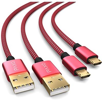 PAXO 2x cavo di ricarica per controller PS4, cavo da 4 m per controller Playstation 4, Sony PS4, PS4 Slim, Microsoft Xbox One, cavo di ricarica micro USB, rosso-nero PAXO 2x cavo di ricarica per controller PS4, cavo da 4 m per controller Playstation 4, Sony PS4, PS4 Slim, Microsoft Xbox One, cavo di ricarica micro USB, rosso-nero