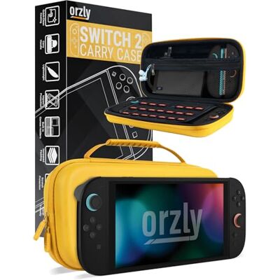 Orzly Custodia per Nintendo Switch 2, custodia protettiva da viaggio con pad per lo schermo, schede di gioco e slot MicroSD con tasche per gli accessori della console Orzly Custodia per Nintendo Switch 2, custodia protettiva da viaggio con pad per lo schermo, schede di gioco e slot MicroSD con tasche per gli accessori della console