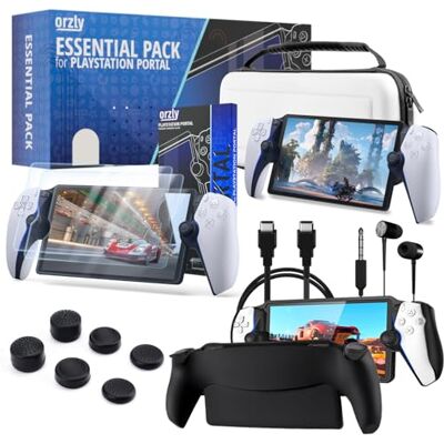 Orzly Set di accessori progettato per Playstation Portal Case e protezione dello schermo Cuffie Grip Case cavo di ricarica presa pollice e altro ancora per migliorare il gioco remoto Bianco Confezione Orzly Set di accessori progettato per Playstation Portal Case e protezione dello schermo Cuffie Grip Case cavo di ricarica presa pollice e altro ancora per migliorare il gioco remoto Bianco Confezione