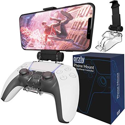 Orzly PS5 Mobile Gaming Clip Accessorio compatibile con il controller della Playstation 5 Morsetto porta telefono regolabile Orzly PS5 Mobile Gaming Clip Accessorio compatibile con il controller della Playstation 5 Morsetto porta telefono regolabile