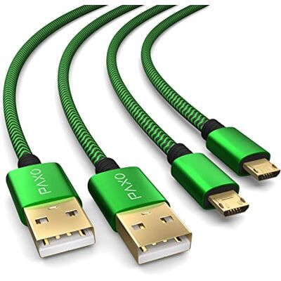 PAXO 2x cavo di ricarica per controller PS4, cavo da 4 m per controller Playstation 4, Sony PS4, PS4 Slim, Microsoft Xbox One, cavo di ricarica micro USB, verde-nero PAXO 2x cavo di ricarica per controller PS4, cavo da 4 m per controller Playstation 4, Sony PS4, PS4 Slim, Microsoft Xbox One, cavo di ricarica micro USB, verde-nero