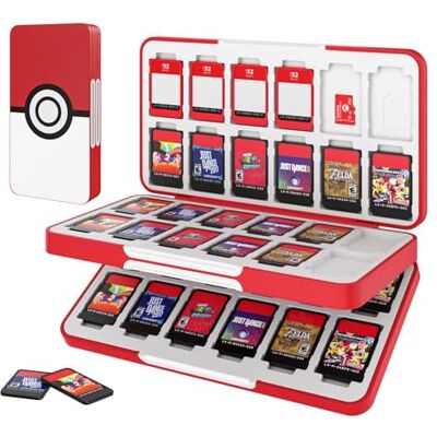 MoKo Porta Schede, Custodia Porta Cartucce di Gioco Compatibile con Switch 2/Switch OLED, Custodia Protettiva con 48 Scompartimenti Schede Gioco, 24 Scompartimenti Micro SD MoKo Porta Schede, Custodia Porta Cartucce di Gioco Compatibile con Switch 2/Switch OLED, Custodia Protettiva con 48 Scompartimenti Schede Gioco, 24 Scompartimenti Micro SD