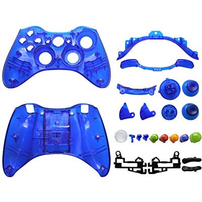 OSTENT Kit shell e pulsanti di ricambio compatibile per controller wireless Microsoft Xbox 360 colore blu OSTENT Kit shell e pulsanti di ricambio compatibile per controller wireless Microsoft Xbox 360 colore blu