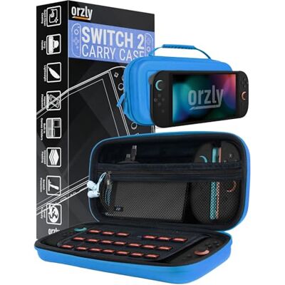 Orzly Custodia per Nintendo Switch 2, custodia protettiva da viaggio con pad per lo schermo, schede di gioco e slot MicroSD con tasche per gli accessori della console Orzly Custodia per Nintendo Switch 2, custodia protettiva da viaggio con pad per lo schermo, schede di gioco e slot MicroSD con tasche per gli accessori della console