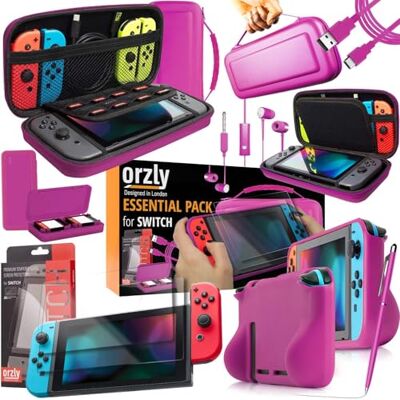 Orzly Accessori per Nintendo Switch (Confezione Include: Custodia per Switch, Copertura per Giochi, Pellicola Protettiva, Grip Case Cover, Cavo USB, Cuffie) Colori di Rosa Orzly Accessori per Nintendo Switch (Confezione Include: Custodia per Switch, Copertura per Giochi, Pellicola Protettiva, Grip Case Cover, Cavo USB, Cuffie) Colori di Rosa
