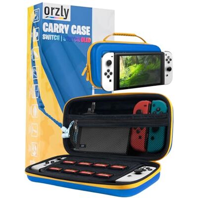 Orzly Custodia per interruttore per Nintendo Switch/Switch OLED – Fortnite Joycon a tema Nintendo Switch con accessori e spazio per schede videogiochi, custodia protettiva da viaggio (blu/giallo) Orzly Custodia per interruttore per Nintendo Switch/Switch OLED – Fortnite Joycon a tema Nintendo Switch con accessori e spazio per schede videogiochi, custodia protettiva da viaggio (blu/giallo)