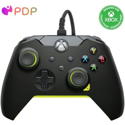 PDP Wired Controller Electric Black for Xbox Series X S, Gamepad, Wired Video Game Controller, Gaming Controller, Xbox One, Officially Licensed Xbox Series X, 049-012-GY PDP Wired Controller Electric Black for Xbox Series X S, Gamepad, Wired Video Game Controller, Gaming Controller, Xbox One, Officially Licensed Xbox Series X, 049-012-GY
