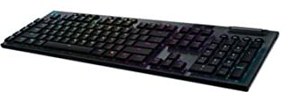 Logitech 915 LIGHTSPEED Tastiera Gamer Wireless Meccanico, Interruttore ultra-piatto GL Clicky, RGB LIGHTSYNC, Design elegante e sottile, 30+ ore di gioco, 2,4 GHz/Bluetooth, AZERTY francese Nero