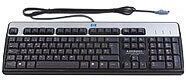 HP DT527A Tastiera Standard, PS/2, QWERTY, Nero/Argento