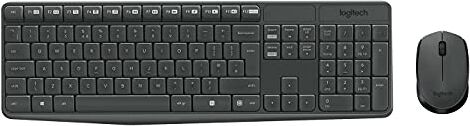 Logitech MK235 Combo Tastiera e Mouse Wireless per Windows, Layout ‎Olandese-Belga AZERTY Grigio