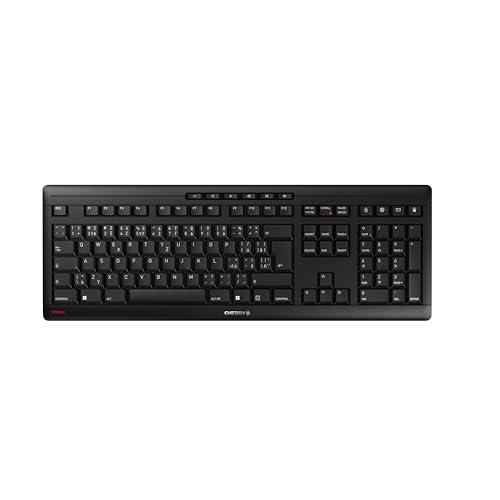 CHERRY STREAM KEYBOARD WIRELESS, Tastiera Senza Fili, Layout per Repubblica Ceca/Slovacchia (QWERTZ/QWERTY), Wireless 2,4 GHz, Tasti Silenziosi, Alimentazione a Batteria, Nero