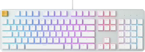 Glorious Gaming GMMK Full Size (100%) tastiera da gaming meccanica, Gateron Brown Switches (tattili), tasti a doppia iniezione, RGB, hot swap e personalizzabile, layout QWERTY americano Bianco