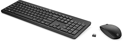HP Wireless Mouse And Keyboard Combo TECLADO (Ingles) Y RATÃ“N INALÁMBRICOS 230 18H24AAABB, Aluminium, Nero