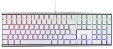 CHERRY MX BOARD 3.0 S, Tastiera Meccanica da Gaming Retroilluminata RGB, Layout Tedesco (QWERTZ), Resistente Telaio in Alluminio, Tasti MX BROWN, Con Cavo, Bianco