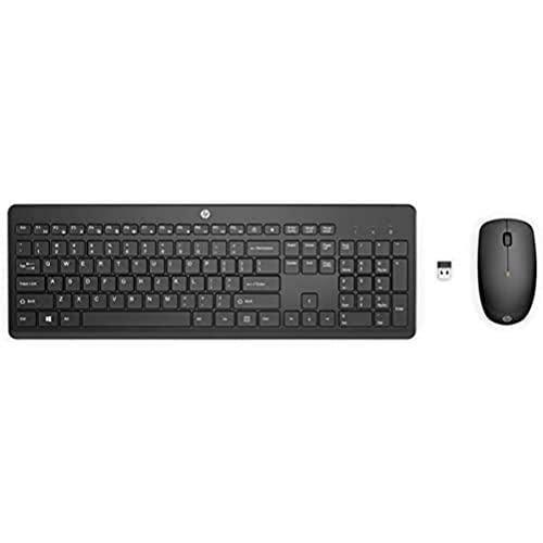 HP 1Y4D0AA#ABB Combo teclado (Ingles) y ratón inalámbricos 235 1Y4D0AAABB, Aluminium, Nero