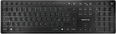 CHERRY KW 9100 SLIM, Tastiera di design Senza Fili, Layout per Repubblica Ceca/Slovacchia (QWERTZ/QWERTY), Bluetooth o Wireless, Tasti Piatti, Ricaricabile, Nero-Grigio