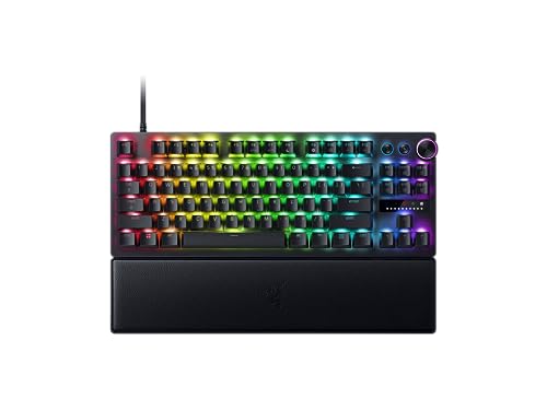 Razer Huntsman V3 Pro TKL Tastiera ottica analogica Tenkeyless per eSport (Volante multifunzione digitale e pulsanti di controllo dedicati, Tasti PBT testurizzati a due strati) Layout SE   Nero