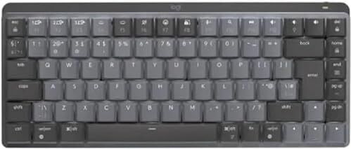 Logitech MX Mechanical Mini Tastiera Retroilluminata Wireless, Switch Tattili Silenziosi, Layout Inglese QWERTY Grigio