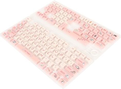 Bewinner Set di Copritasti per Tastiera PBT da 131 Tasti, Copritasti per Tastiera Meccanica con Rivestimento Resistente all'Usura, per Giochi per PC Fai da Te, Rosa Chiaro