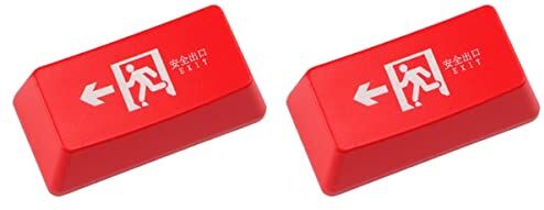 Generic 2 Pezzi di Ricambio Cm Tramite Accessorio Chiave Personalizzata Modello Cap Brillare Fai da Te Rosso Tastiera da Gioco Keycap Computer per Fornitura Meccanica Vedere Backspace Xx.