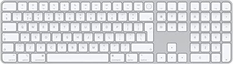 Apple Magic Keyboard con Touch ID e tastierino numerico: Bluetooth, ricaricabile. Compatibile con i computer Mac con chip Olandese, tasti bianchi