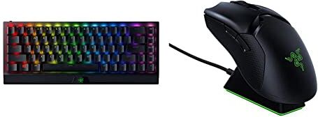 Razer BlackWidow V3 Mini HyperSpeed Tastiera Meccanica da Gaming (Tastiera Giallo Switch, RGB Chroma Lighting) US Layout & Viper Ultimate con Base di Ricarica Wireless Gaming Mouse