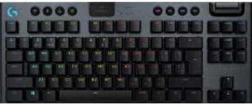 Logitech 915 TKL Tenkeyless LIGHTSPEED Tastiera meccanica da gioco wireless RGB, interruttori piatti, LIGHTSYNC RGB, wireless avanzato e supporto Bluetooth, formato AZERTY belga Nero