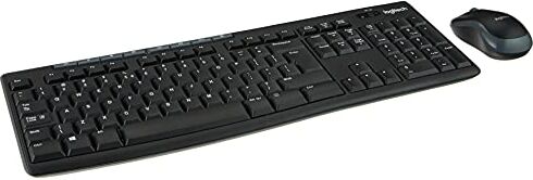 Logitech MK270 Combo Tastiera e Mouse Wireless per Windows, Layout US Internazionale QWERTY, Nero