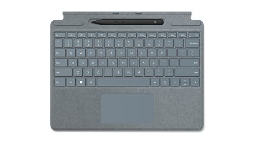 Microsoft Surface Pro 8/9 / X Signature Keyboard Blu ghiaccio in bundle con Slim Pen 2 Nero