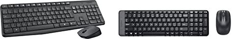 Logitech MK235 Combo Tastiera e Mouse Wireless per Windows, Ricevitore Unifying USB 2,4 GHz Wireless & MK220 Combo Tastiera e Mouse Wireless Compatti per Windows