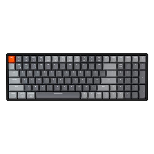 Keychron K4 tastiera meccanica tkl Tastiera Wireless Bluetooth/USB Tastiera meccanica di gioco cablata,COMPACT 100 tasti RGB LED Gateron G Pro Red Switch Rollover N-Key, Frame in alluminio 2