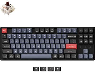 Keychron K8 PRO QMK/Via Tastiera Meccanica Senza Fili, programmabile a Caldo TKL con Interruttore Gateron G PRO Brown, Luce RGB, Tasti PBT per Mac Windows Linux.